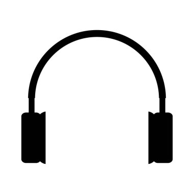 Beyaz arka planda kulaklık simgesi. Vektör illüstrasyonu.
