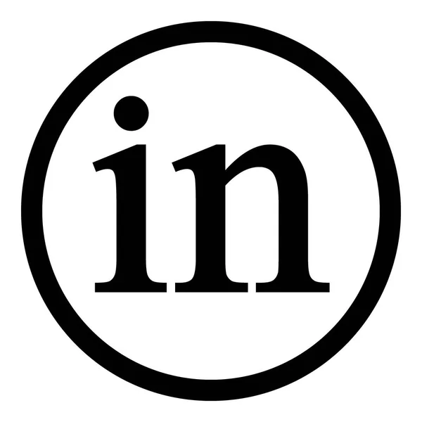 Значок Linkedin Белом Фоне Символ Социальных Сетей Векторная Иллюстрация — стоковый вектор