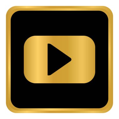 Düğmeyi beyaz arkaplanda oynat. Vektör illüstrasyonu.