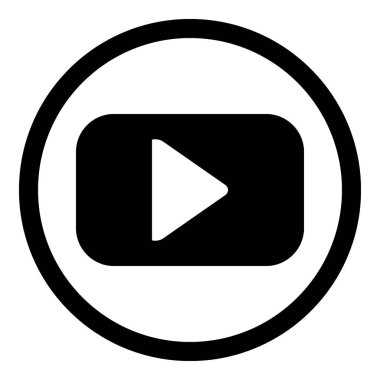 Düğmeyi beyaz arkaplanda oynat. Vektör illüstrasyonu.