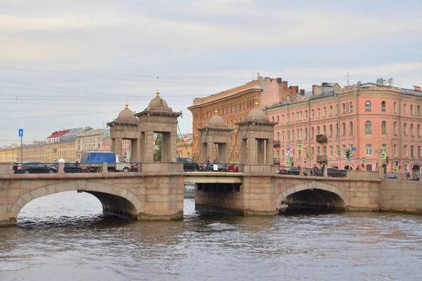 Petersburg Rusya Federasyonu Eylül 2018 Lomonosov Köprüsü Köprü Fontanka Nehri — Stok fotoğraf