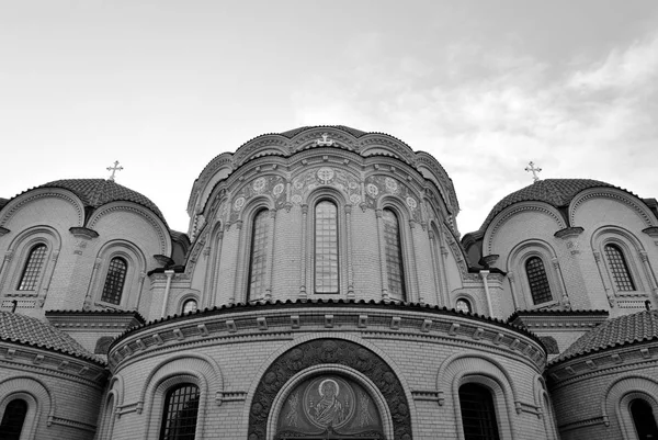 Kazan Church Resurrection Novodevichy Monastery Petersburg Russia Blanco Negro —  Fotos de Stock