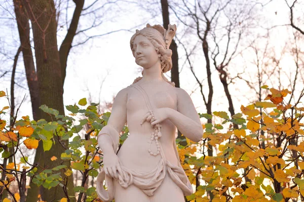 Estatua Europea Sibyl Tarde Otoño San Petersburgo Rusia Sibyl Antigua —  Fotos de Stock