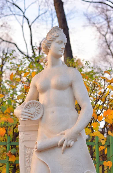 Statua Allegoria Della Navigazione Nel Giardino Estate Autunno Sera San — Foto Stock