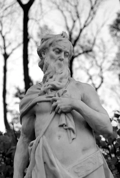 Statue Allégorie Coucher Soleil Dans Jardin Été Soir Saint Pétersbourg — Photo