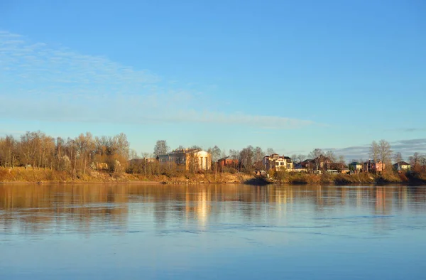 Vue Rivière Neva Église Luthérienne Sainte Catherine Périphérie Saint Pétersbourg — Photo