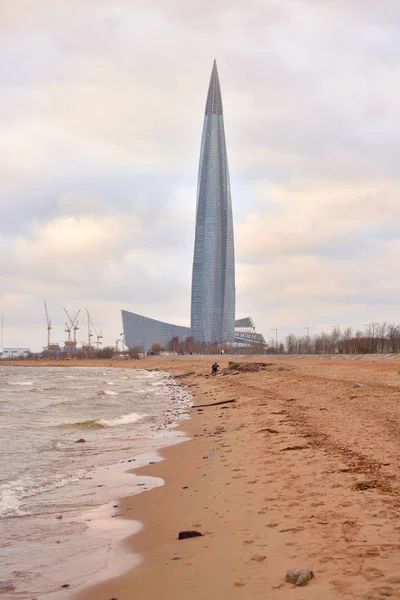 Petersburg Rússia Novembro 2018 Arranha Céu Centro Lakhta Costa Golfo — Fotografia de Stock