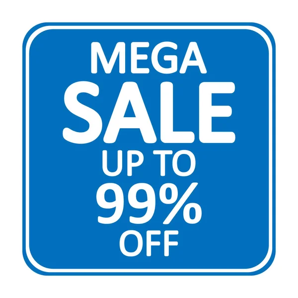 Mega Sale Sign White Background Vector Illustration — Stock Vector