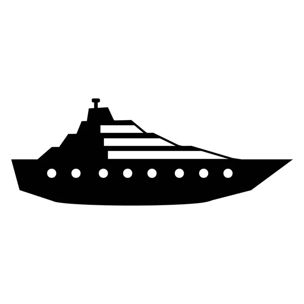 Yacht ikon på vit. — Stock vektor