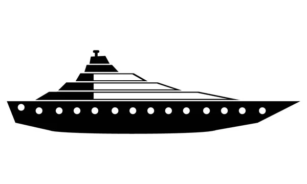 Yachtsymbol auf weiß. — Stockvektor