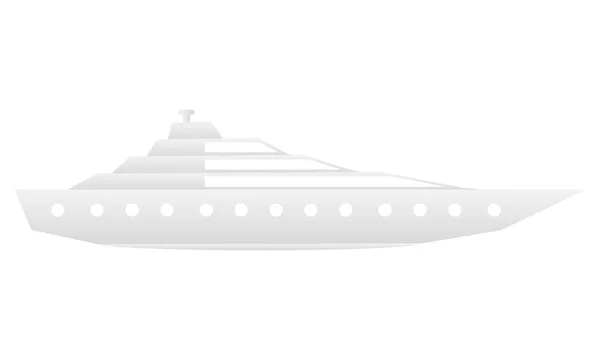 Yacht ikon fehér. — Stock Vector