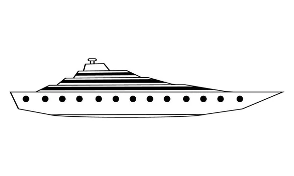 Yachtsymbol auf weiß. — Stockvektor