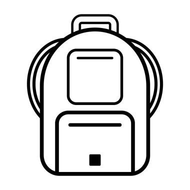 Beyaz arka plan üstünde sırt çantası kutsal kişilerin resmi. Vektör çizim.