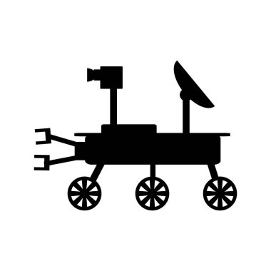 Beyaz arka plan boşluk rover simgesi. Vektör çizim.