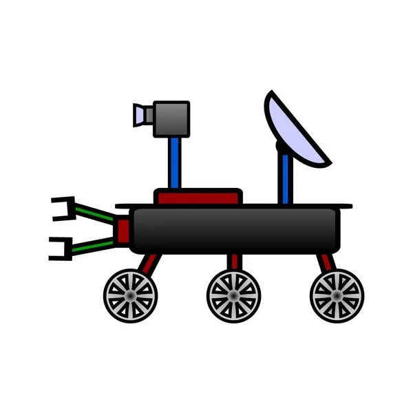 Εικονίδιο Rover Χώρο Λευκό Φόντο Εικονογράφηση Διάνυσμα — Διανυσματικό Αρχείο