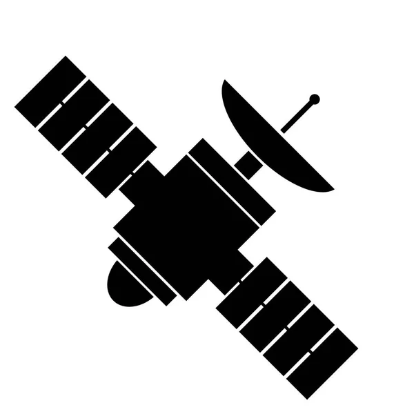 Weltraum Satellitensymbol Auf Weißem Hintergrund Vektorillustration — Stockvektor