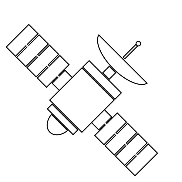 Иконка Космического Спутника Белом Фоне Векторная Иллюстрация — стоковый вектор