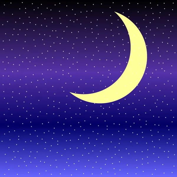 Hónap Csillagos Éjszakai Égbolt Absztrakt Cosmic Background — Stock Vector