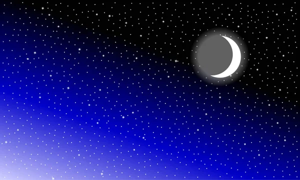 Mois Dans Ciel Étoilé Nocturne Contexte Cosmique Abstrait — Image vectorielle