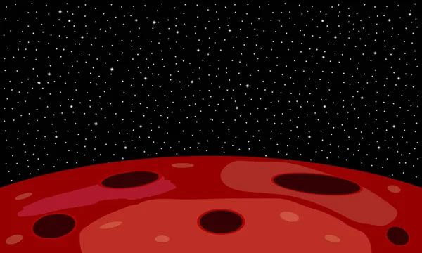 Weltraum Hintergrund Mit Planet Und Sternenhimmel — Stockvektor