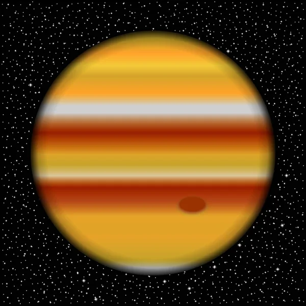 Utrymme Bakgrund Med Planeten Jupiter Och Stjärnhimmel — Stock vektor