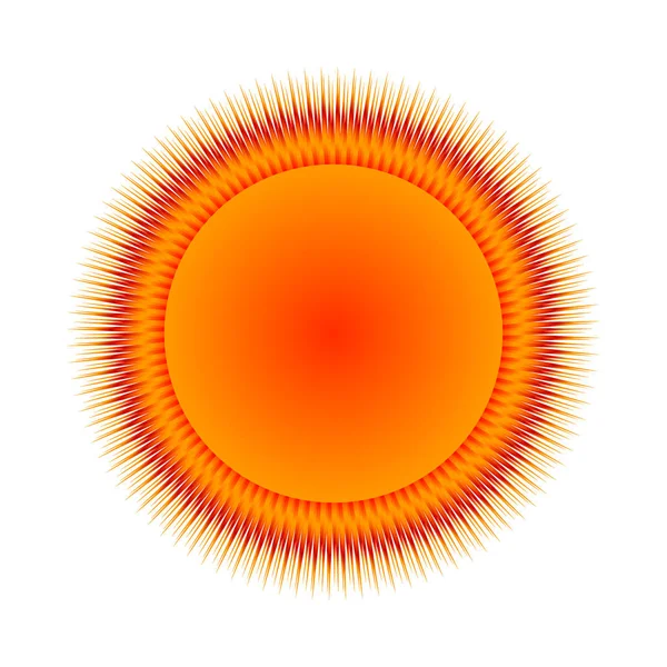 Ikona Slunce Bílém Pozadí Vektorová Ilustrace — Stockový vektor