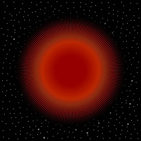 Червона Зірка Космічному Тлі Векторні Ілюстрації — стоковий вектор