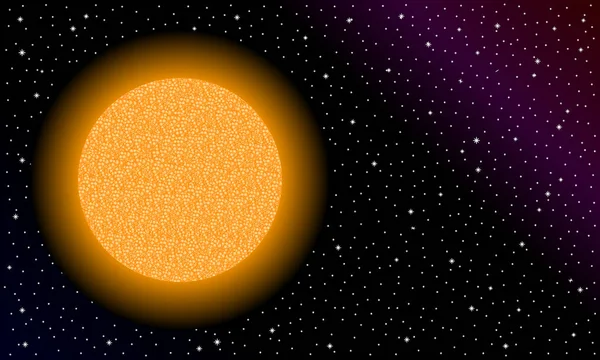 Steaua Galbenă Fundal Cosmic Negru Ilustrație — Vector de stoc