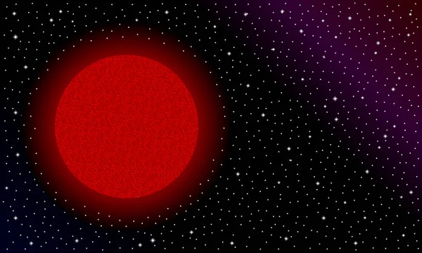 Rode Ster Zwarte Kosmische Achtergrond Illustratie — Stockvector