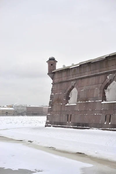 Bastion Van Peter Paul Fortress Sint Petersburg Wolk Winterdag Rusland — Stockfoto