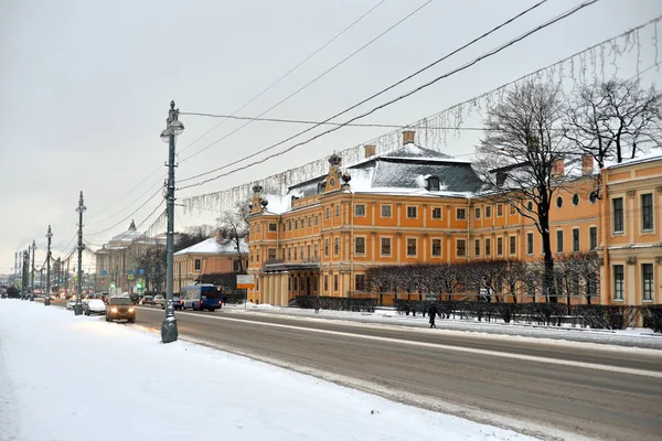 Дворец Меньшикова Санкт Петербурге Зимой Россия — стоковое фото