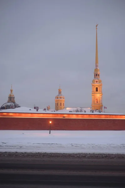 Peter Paul Fortress Petersburg Winter Evening Russia — Stock Photo, Image