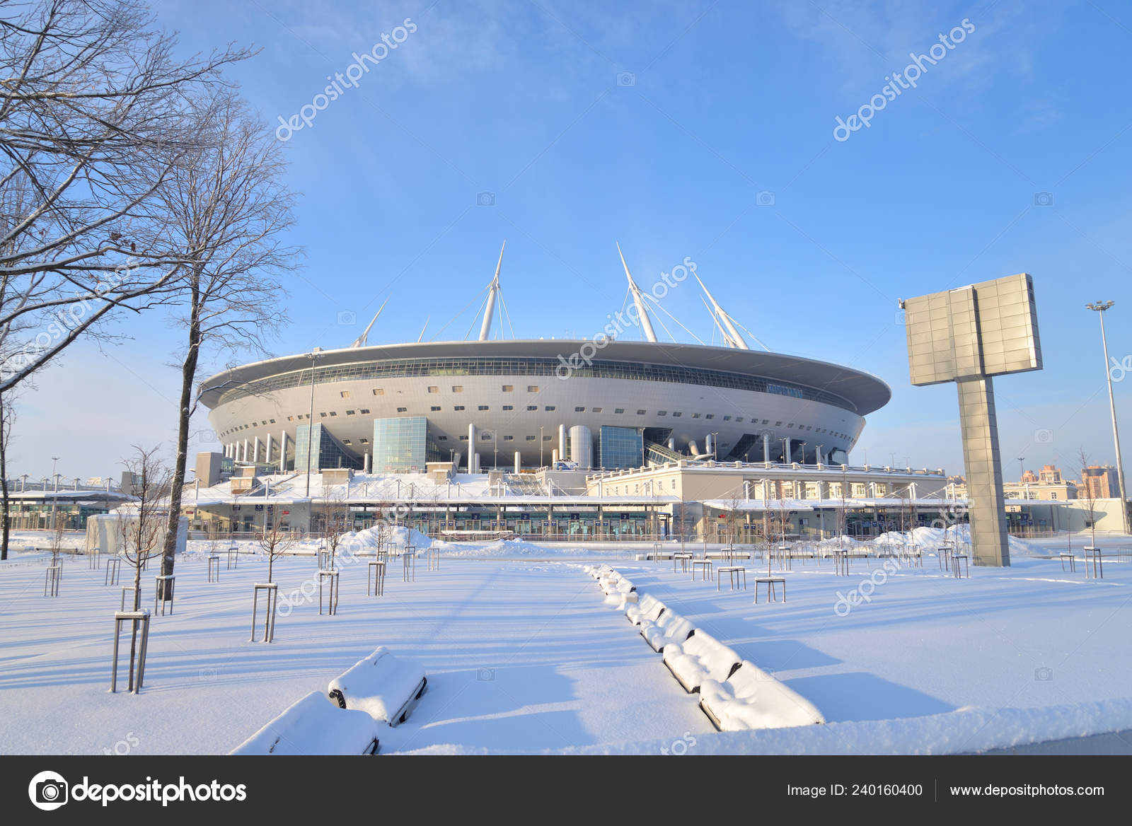 Petersburg Russia January 19 New Stadium Gazprom Arena Located Krestovsky Stock Editorial Photo C Konstsem
