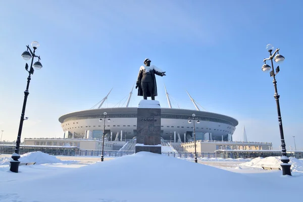 Petersburg Ryssland Januari 2019 Nya Stadium Gazprom Arena Ligger Krestovsky — Stockfoto