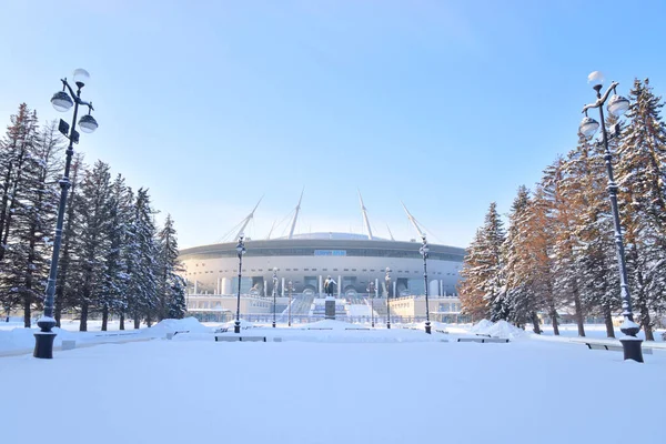 Petersburg Ryssland Januari 2019 Nya Stadium Gazprom Arena Ligger Krestovsky — Stockfoto