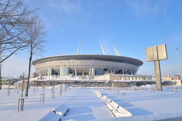 Petersburg Ryssland Januari 2019 Nya Stadium Gazprom Arena Ligger Krestovsky — Stockfoto