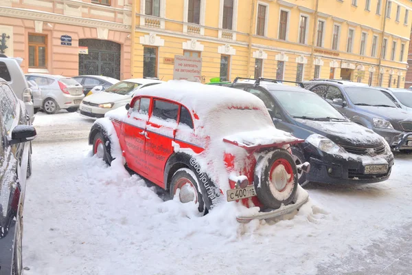 Petersburg Rusya Federasyonu Ocak 2019 Retro Araba Şehir Kış Gününde — Stok fotoğraf