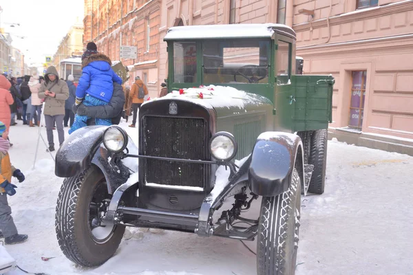 Petrohrad Rusko Ledna 2019 Pouliční Život Retro Auto Gaz Kulturní — Stock fotografie