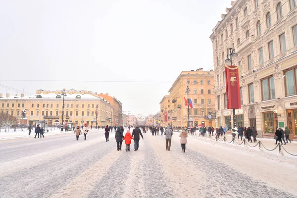 Петербург Россия Января 2019 Невский Проспект День Празднования Летия Освобождения — стоковое фото