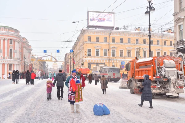 Petersburg Rússia Janeiro 2019 Nevsky Prospect Dia Celebração Dos Anos — Fotografia de Stock