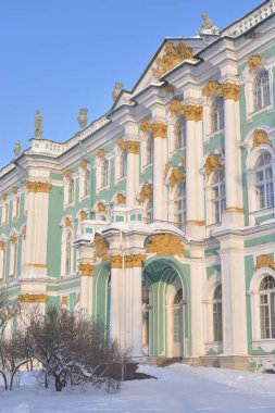 Kış Sarayı Hermitage Müzesi, St. Petersburg, Rusya'nın görünümü.