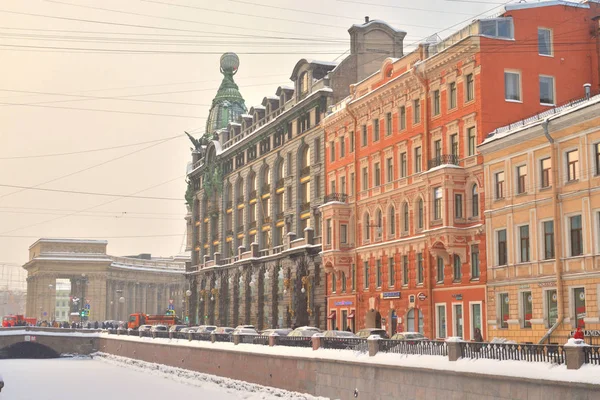 Petersburg Russia January 2019 Embankment Griboedov Canal Historic Center Saint — Stock Photo, Image