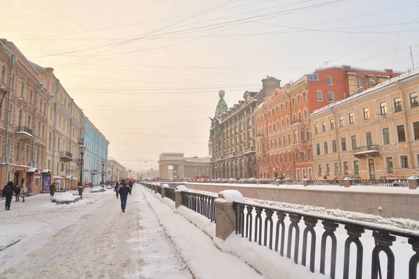 Petersburg Rússia Janeiro 2019 Embankment Canal Griboedov Centro Histórico São — Fotografia de Stock