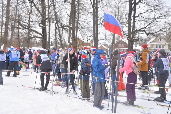 Petersburg Rússia Fevereiro 2019 Toda Corrida Russa Esqui Massa Esqui — Fotografia de Stock