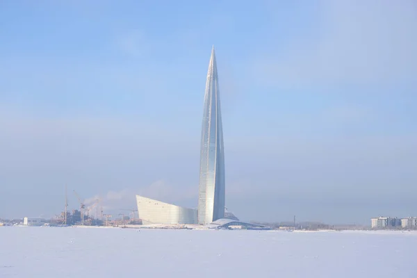 Petrohrad Rusko Ledna 2019 Mrakodrap Lakhta Center Pobřeží Finského Zálivu — Stock fotografie