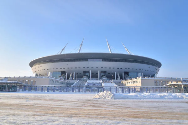 Petersburg Rusland Januari 2019 Nieuwe Stadion Gazprom Arena Ligt Krestovsky — Stockfoto