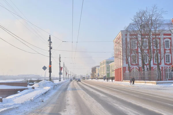 Санкт Петербург Россия Января 2019 Вид Университетскую Набережную Историческом Центре — стоковое фото