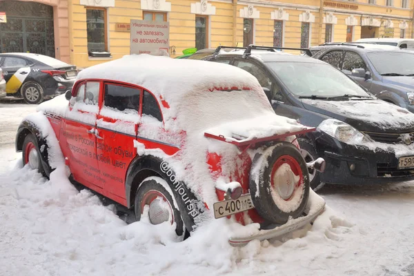 Petersburg Rusya Federasyonu Ocak 2019 Retro Araba Şehir Kış Gününde — Stok fotoğraf