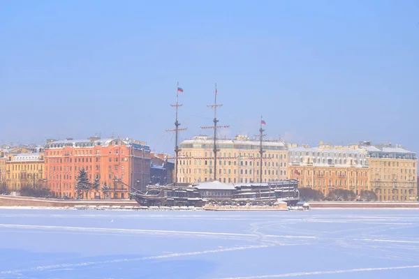 Vista Del Río Neva Muelle Mytninskaya Lado Petrogrado Centro San — Foto de Stock