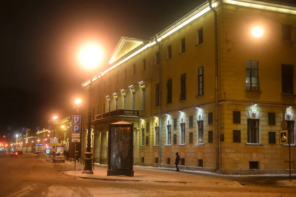 Casa de académicos en San Petersburgo en la noche de invierno . — Foto de Stock